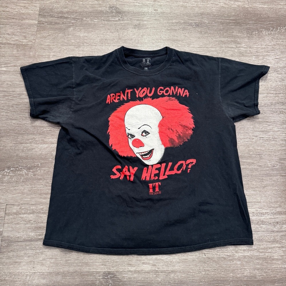 IT The Movie Shirt Mens Extra Large Clown Graphic 100% Short Sleeve Adult Cotton